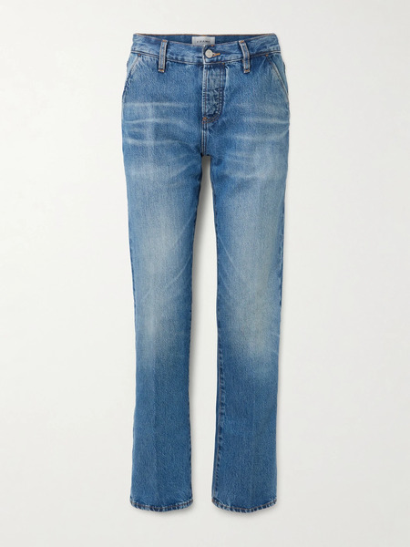  Frame   The Drop Mid Rise Straight Leg Jeans   Mid Denim 
