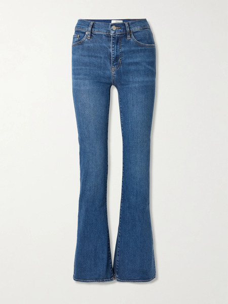  Frame   The Icon Long Mid Rise Flared Jeans   Mid Denim 
