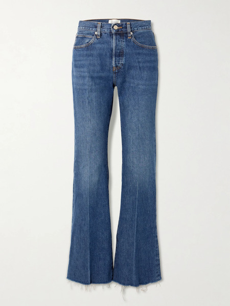  Frame   The Lax Distressed Mid Rise Flared Jeans   Mid Denim 