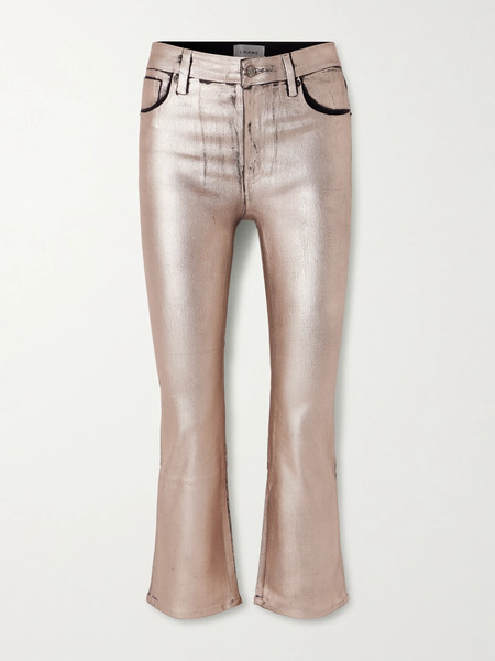  Frame   The Reboot Mid Rise Bootcut Metallic Jeans   Gold 