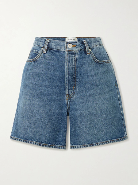  Frame   The Timeless Denim Shorts   Mid Denim 