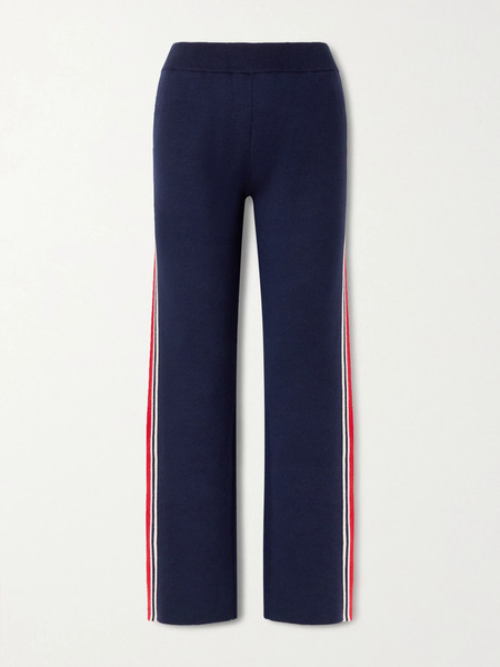  Fusalp   Benada Striped Wool Blend Straight Leg Pants   Navy 