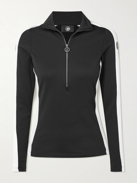  Fusalp   Negam Logo Appliquéd Striped Stretch Jersey Base Layer   Black 