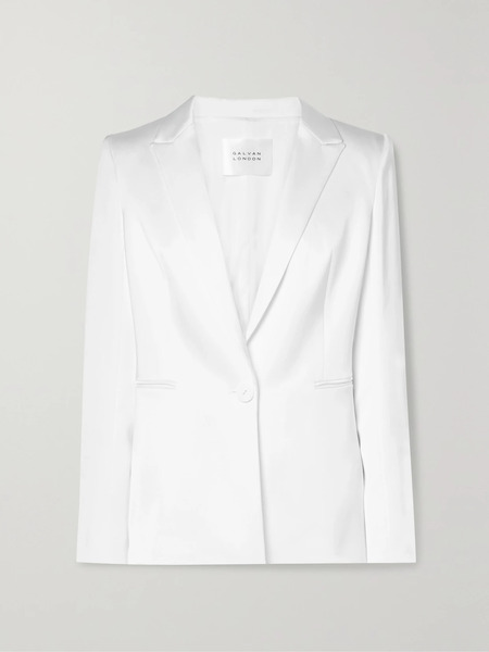  Galvan   Sculpted Satin Blazer   White 