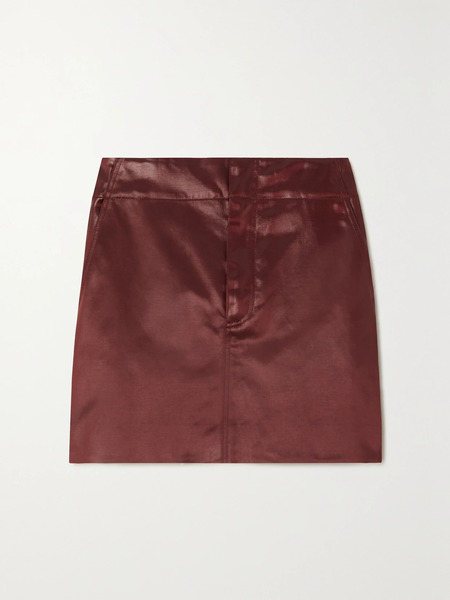  Gauchere   Cotton Blend Sateen Mini Skirt   Brown 