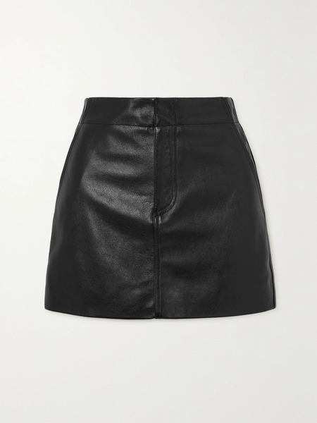  Gauchere   Leather Mini Skirt   Black 