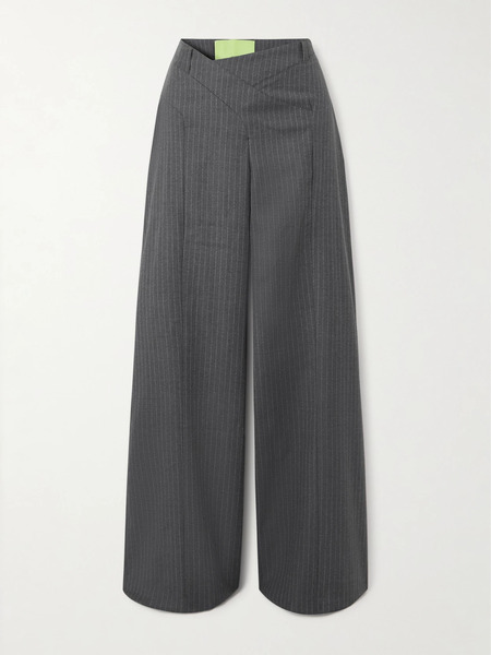  Gauge81   Tora Pinstriped Wool Wide Leg Pants   Gray 