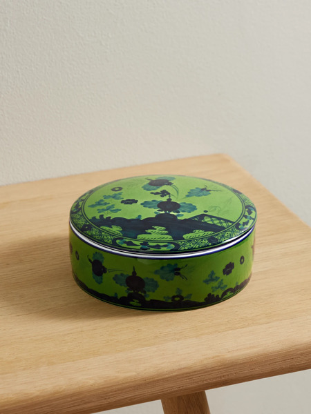  Ginori 1735   Oriente Italiano Porcelain Box   Green 