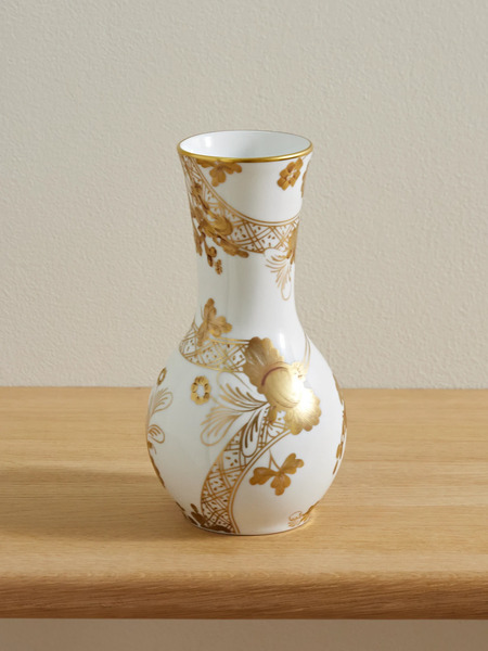  Ginori 1735   Tulip Gold Plated Porcelain Vase   Multi 