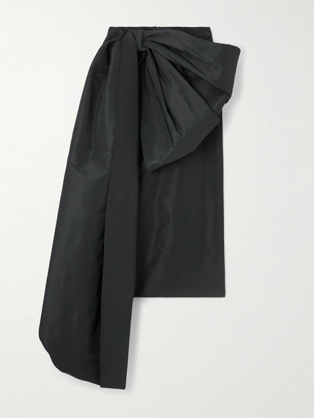  Givenchy   Bow Embellished Taffeta Midi Skirt   Black 