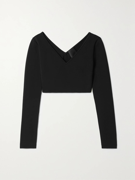  Givenchy   Cropped Stretch Knit Top   Black 