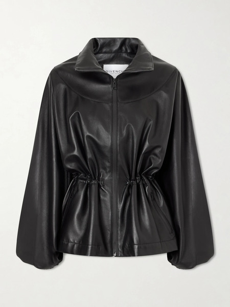  Givenchy   Gathered Leather Jacket   Black 