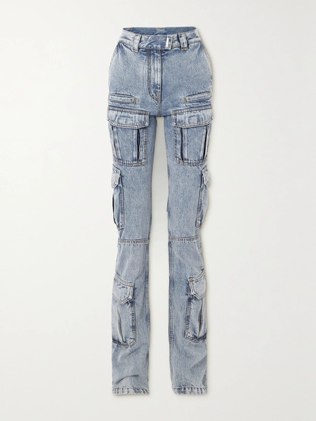  Givenchy   High Rise Straight Leg Cargo Jeans   Blue 
