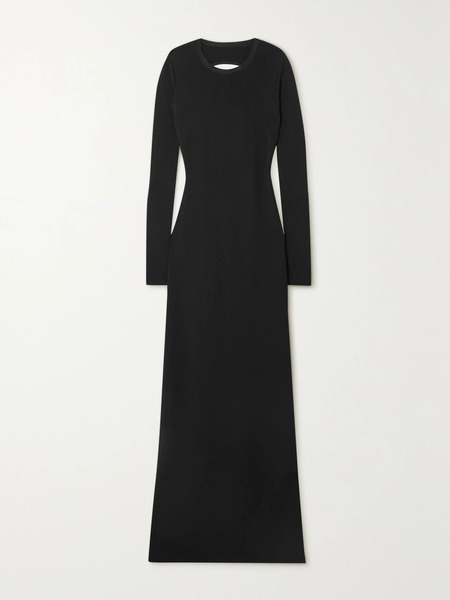  Givenchy   Open Back Cutout Knitted Maxi Dress   Black 