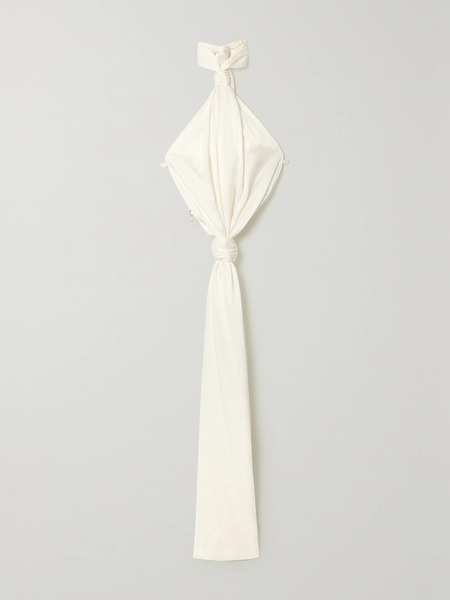  Givenchy   Open Back Knotted Crepe Halterneck Top   White 