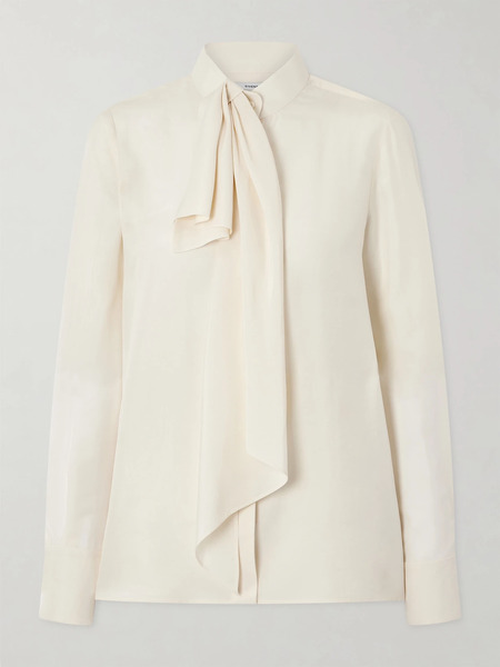  Givenchy   Pussy Bow Draped Silk Blouse   Off White 