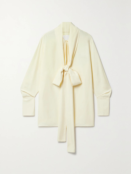  Givenchy   Pussy Bow Silk Blouse   Yellow 
