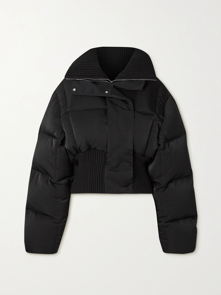  Givenchy   Quilted Shell And Ribbed Wool Blend Down Jacket   Black 