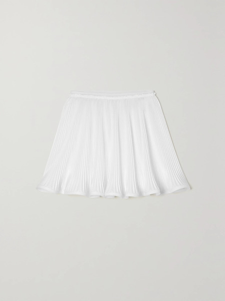  Givenchy   Ruffled Plissé Satin Mini Skirt   White 