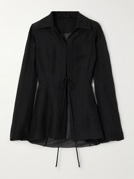  Givenchy   Silk And Linen Blend Shirt   Black 