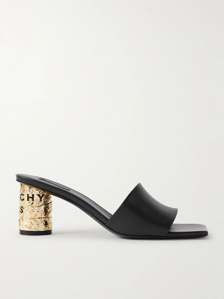  Givenchy   Tape Leather Mules   Black 