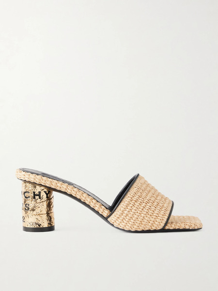  Givenchy   Tape Raffia Mules   Beige 
