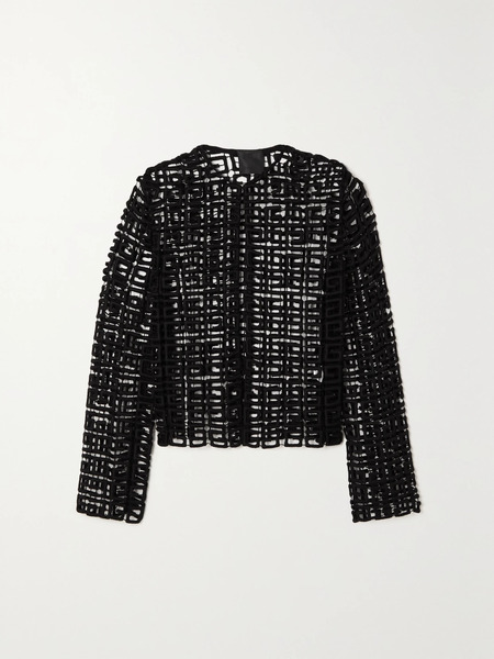  Givenchy   Wool Blend Guipure Lace Jacket   Black 