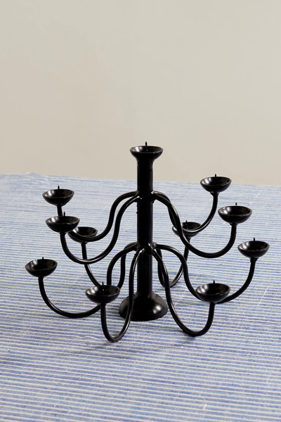  Gohar World   Mini Wrought Iron Candelabra   Black 