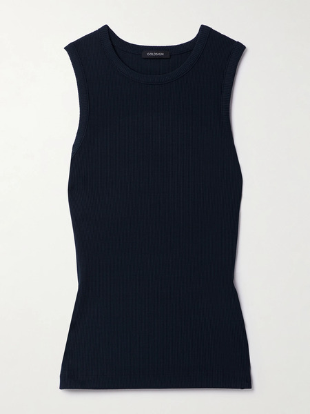  Goldsign   Ribbed Stretch Jersey Tank   Navy 