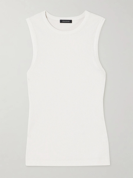  Goldsign   Ribbed Stretch Jersey Tank   Off White 