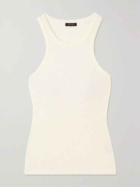  Goldsign   The Laurel Ribbed Stretch Jersey Tank   Ivory 