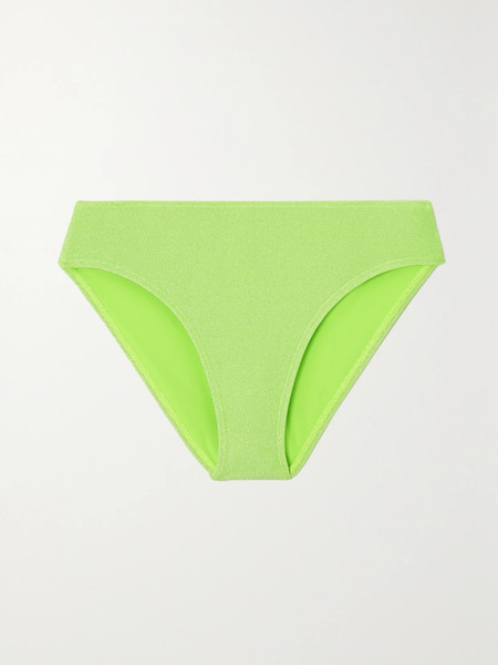  Good American   Sparkle Metallic Neon Bikini Briefs   Green 
