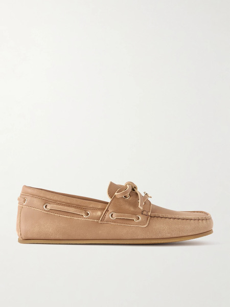  Gucci   Embellished Leather Moccasins   Light Brown 