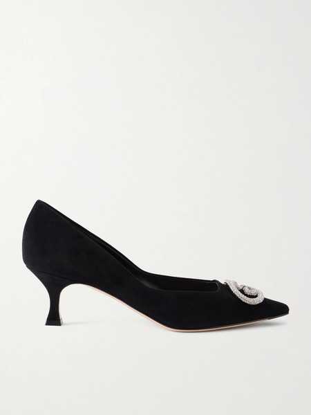  Gucci   Embellished Suede Pumps   Black 