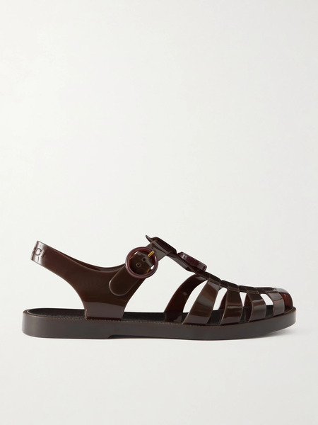  Gucci   Fisherman Embellished Rubber Sandals   Brown 