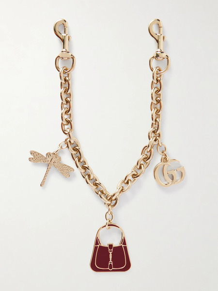  Gucci   Gold Tone And Enamel Keychain   One Size 