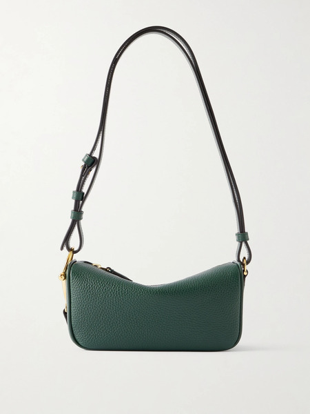  Gucci   Horsebit 1955 Mini Textured Leather Shoulder Bag   Green 