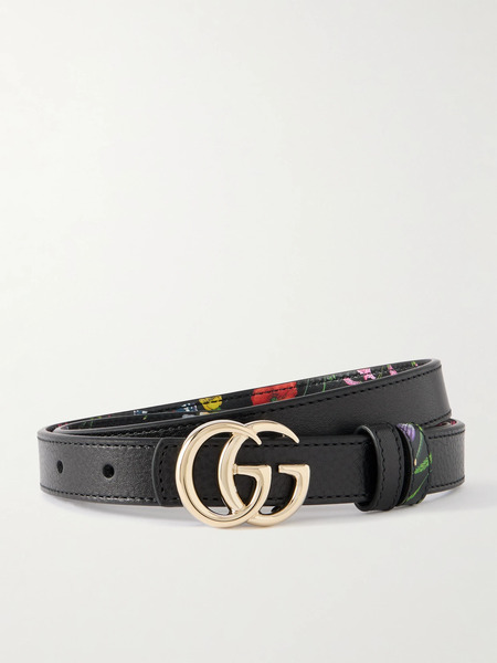  Gucci   Marmont Reversible Floral Print Leather Belt   Multi 