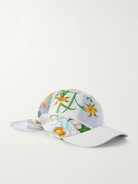  Gucci   Printed Silk Twill Baseball Cap   Multi 