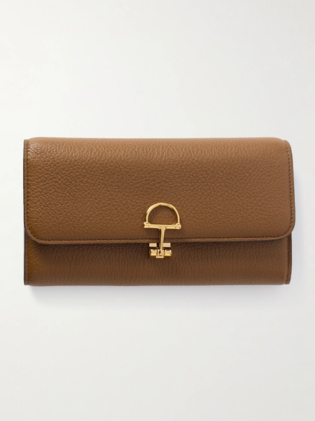  Gucci   Softbit Textured Leather Continental Wallet   Brown 