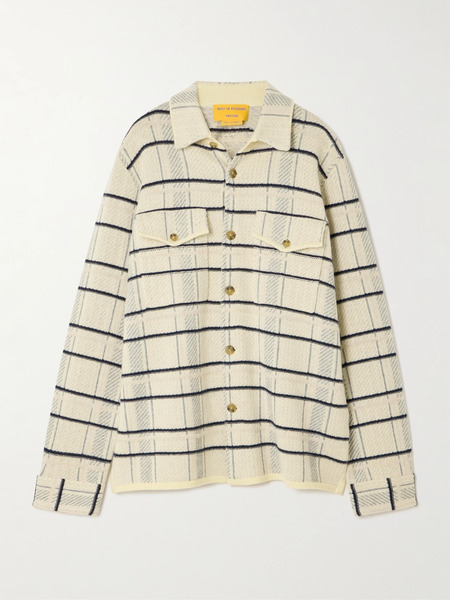  Guest In Residence   Checked Cashmere Overshirt   Mint 
