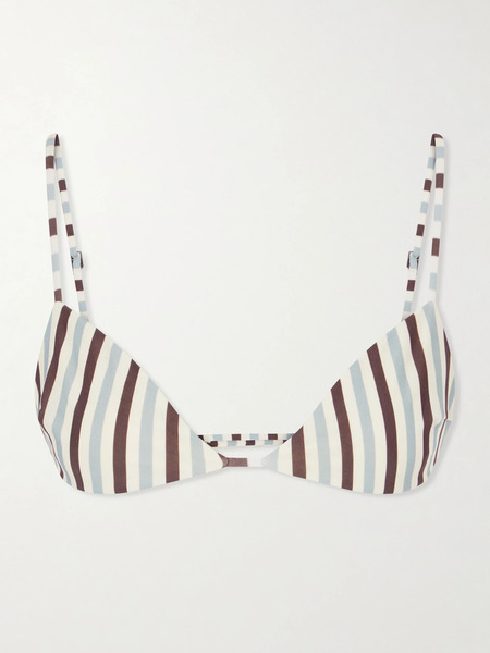  Haight   Vitoria Striped Triangle Bikini Top   Brown 