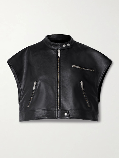  Halfboy   Cropped Leather Vest   Black 