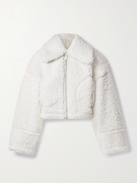  Halfboy   Cropped Shearling Jacket   Off White 
