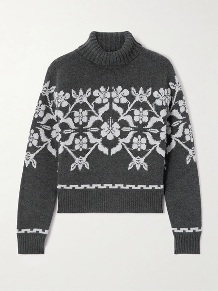  High Sport   Fair Isle Wool And Cashmere Blend Turtleneck Sweater   Charcoal 