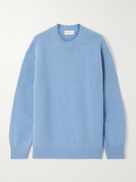  High Sport   Georgia Embroidered Wool And Cashmere Blend Sweater   Storm Blue 