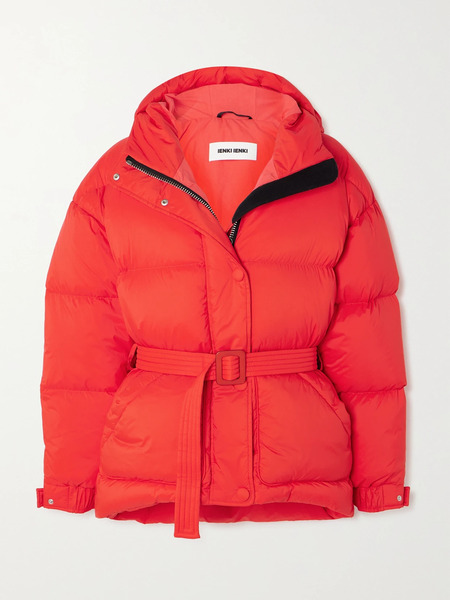  Ienki Ienki   Michlin Hooded Belted Quilted Shell Down Jacket   Red 