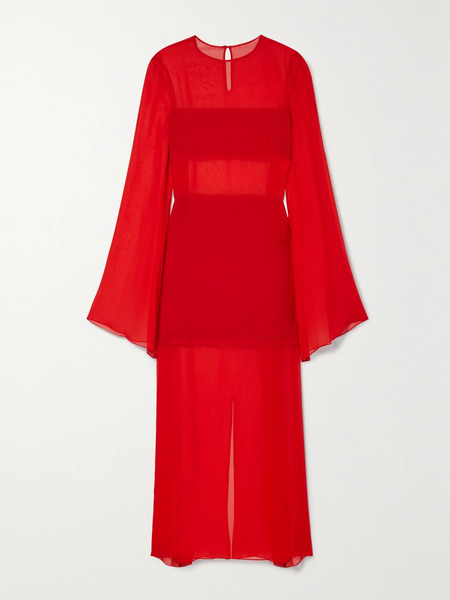  Interior   The Mia Silk Chiffon Maxi Dress   Red 