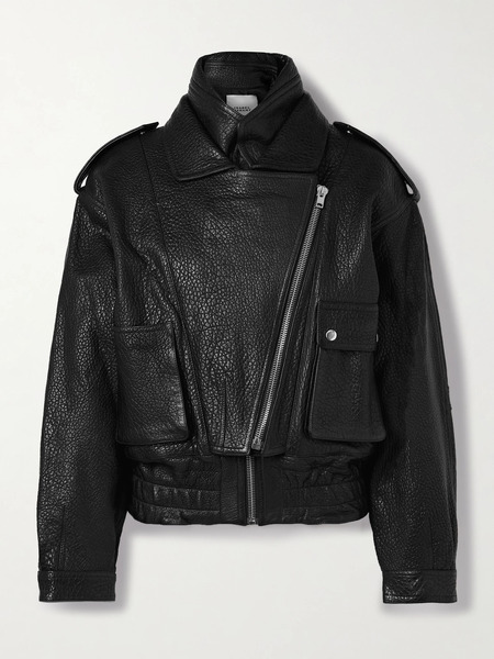  Isabel Marant   Aneli Textured Leather Jacket   Black 