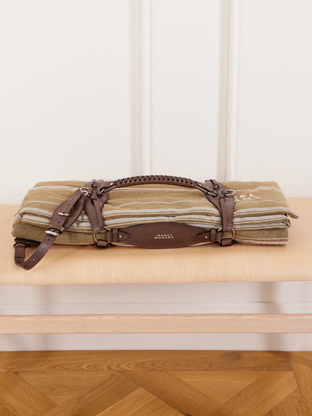 Isabel Marant   Blanket Stripes Embroidered Cotton Blanket   Brown 